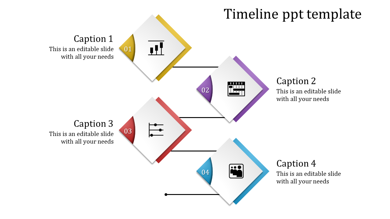 Affordable Timeline Template PPT And Google Slides With Four Nodes